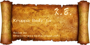 Kruppa Beáta névjegykártya