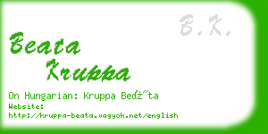 beata kruppa business card